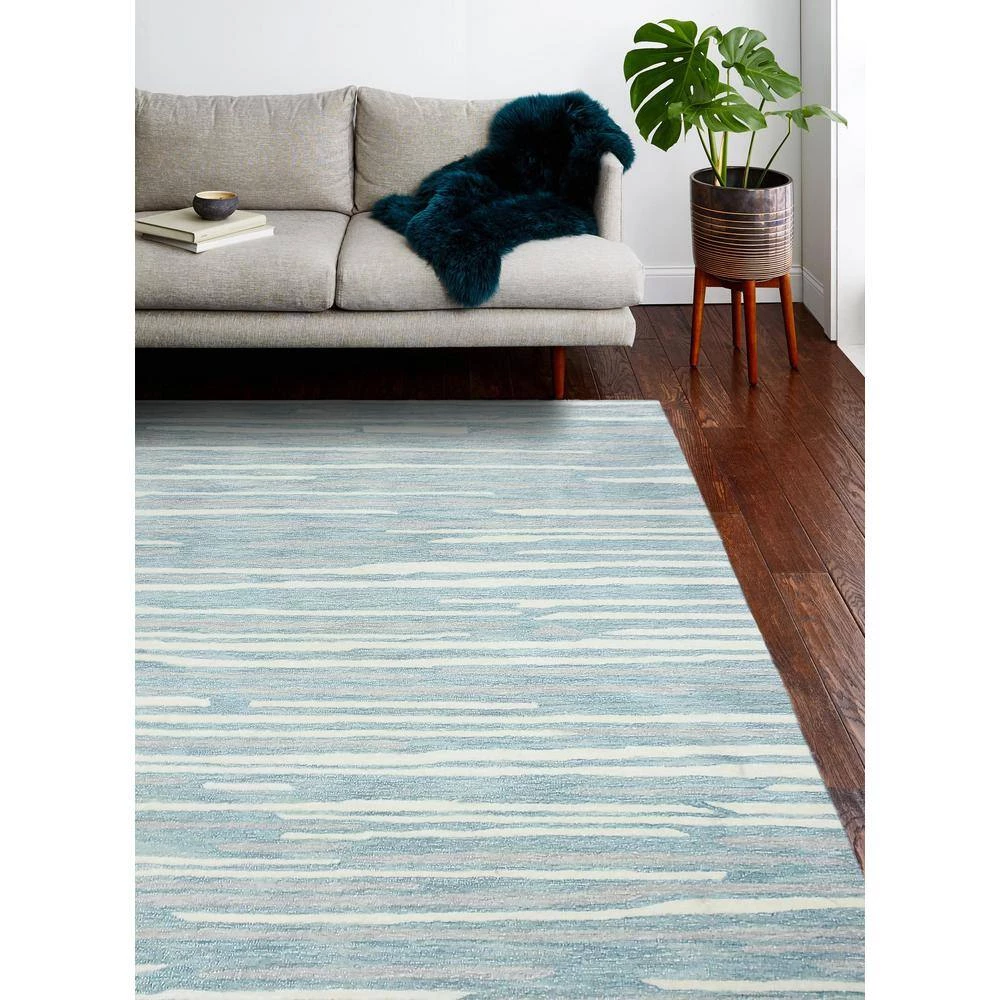 Greenwich Aqua 4 ft. x 6 ft. (3'9" x 5'9") Geometric Contemporary Accent Rug by BASHIAN 6 Greenwich Aqua 4 ft. x 6 ft. (3'9" x 5'9") Geometric Contemporary Accent Rug by BASHIAN - Image 6