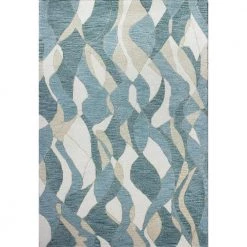 Greenwich Aqua 9 ft. x 12 ft. (8'6" x 11'6") Abstract Contemporary Area Rug by BASHIAN