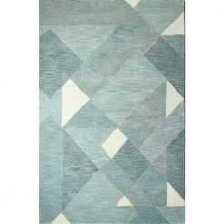 Greenwich Aqua 9 ft. x 12 ft. (8'6" x 11'6") Abstract Contemporary Area Rug by BASHIAN