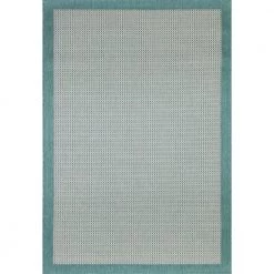 Lanai Aqua 3 ft. x 8 ft. Geometric Transitional Indoor/Outdoor Runner Rug by BASHIAN