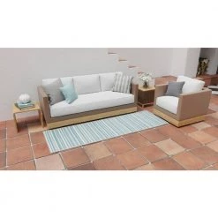 Lanai Aqua 4 ft. x 6 ft. Geometric Transitional Indoor/Outdoor Accent Rug by BASHIAN -BASHIAN Shop aqua bashian area rugs 649652310640 31 1000