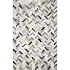 Santa Fe Ash 9 ft. x 12 ft. Chevron Contemporary Area Rug by BASHIAN