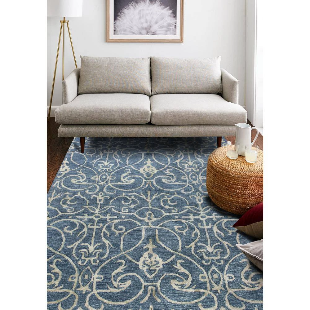 Greenwich Azure 8 ft. x 10 ft. (7'9" x 9'9") Floral Transitional Area Rug by BASHIAN 3 Greenwich Azure 8 ft. x 10 ft. (7'9" x 9'9") Floral Transitional Area Rug by BASHIAN - Image 3