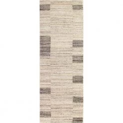 Savannah Beige 3 ft. x 8 ft. (2'6" x 8') Geometric Contemporary Runner Rug by BASHIAN