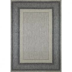 Lanai Beige/Grey 8 ft. x 10 ft. (7 ft. 10 in. x 10 ft.) Geometric Transitional Indoor/Outdoor Area Rug by BASHIAN