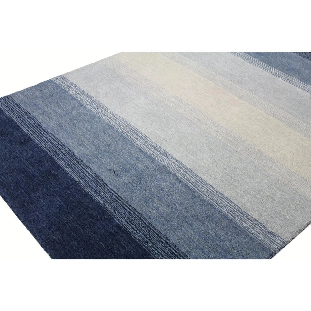 Contempo Blue 8 ft. x 10 ft. (7'6" x 9'6") Striped Contemporary Area Rug by BASHIAN 4 Contempo Blue 8 ft. x 10 ft. (7'6" x 9'6") Striped Contemporary Area Rug by BASHIAN - Image 4