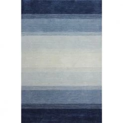 Contempo Blue 8 ft. x 10 ft. (7'6" x 9'6") Striped Contemporary Area Rug by BASHIAN