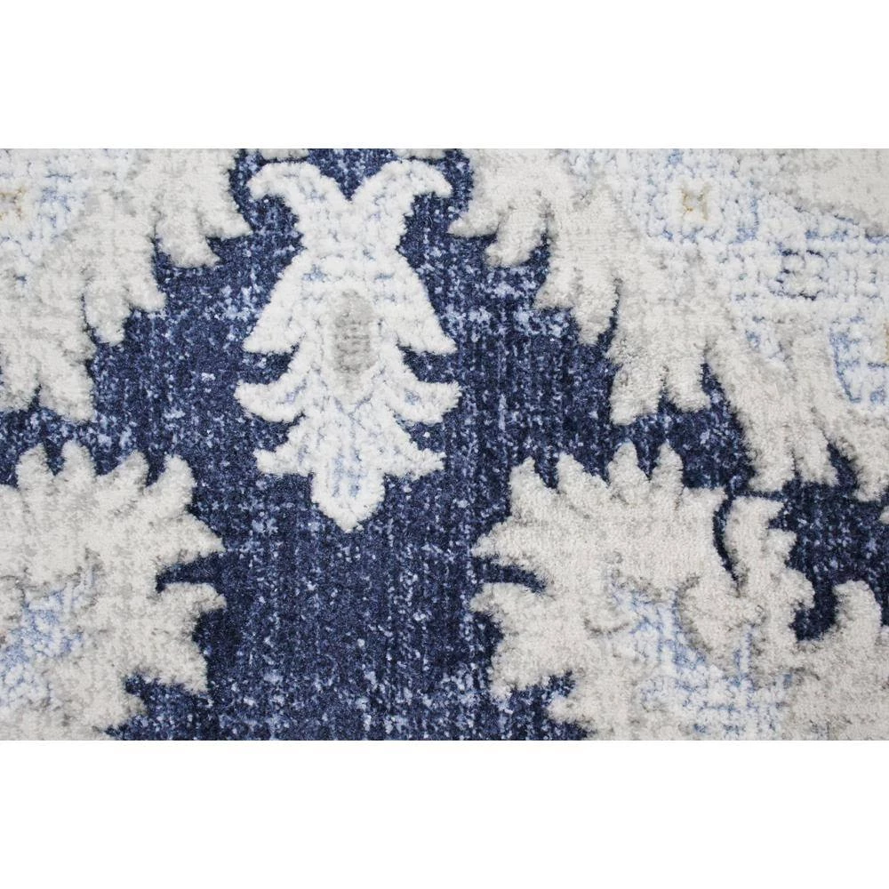 Sevilla Blue 4 ft. x 6 ft. (3 ft. 6 in. x 5 ft. 6 in.) Floral Transitional Accent Area Rug by BASHIAN 4 Sevilla Blue 4 ft. x 6 ft. (3 ft. 6 in. x 5 ft. 6 in.) Floral Transitional Accent Area Rug by BASHIAN - Image 4