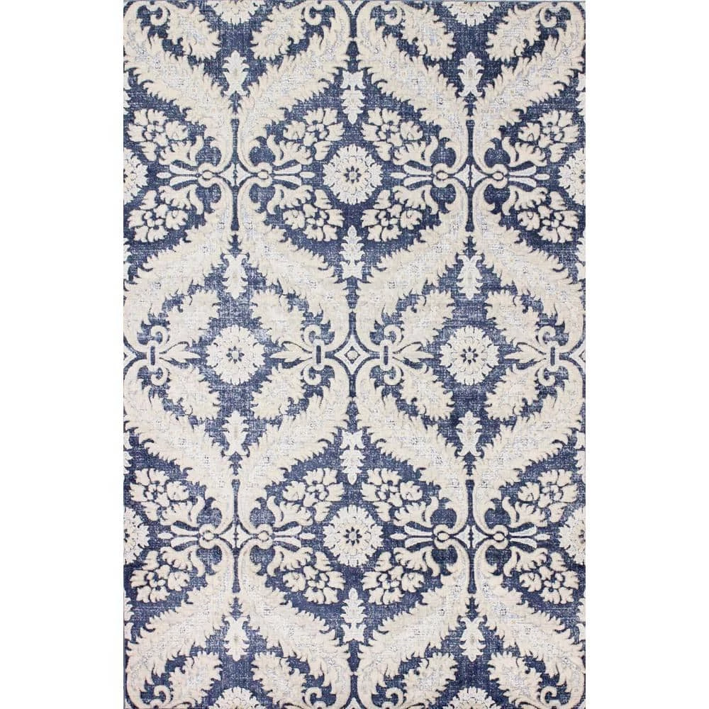 Sevilla Blue 4 ft. x 6 ft. (3 ft. 6 in. x 5 ft. 6 in.) Floral Transitional Accent Area Rug by BASHIAN 1 Sevilla Blue 4 ft. x 6 ft. (3 ft. 6 in. x 5 ft. 6 in.) Floral Transitional Accent Area Rug by BASHIAN