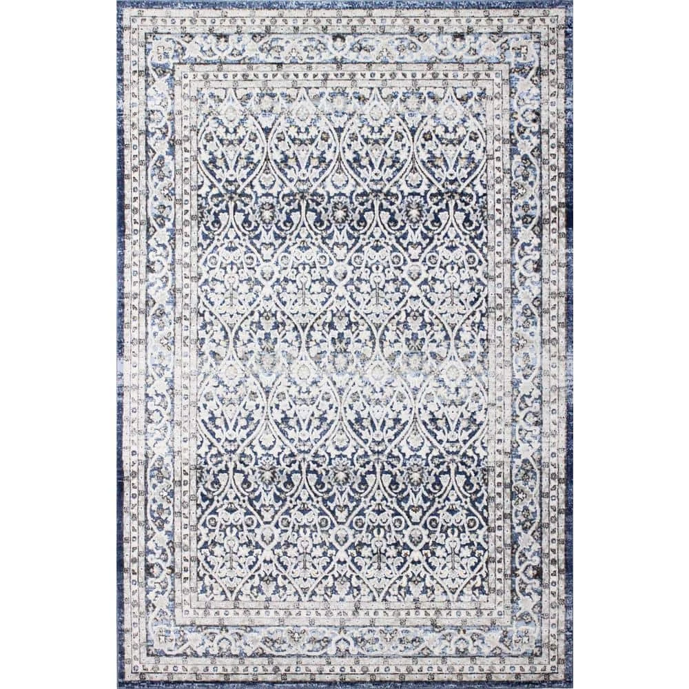Sevilla Blue 8 ft. 6 in. x 11 ft. 6 in. Floral Transitional Area Rug by BASHIAN 1 Sevilla Blue 8 ft. 6 in. x 11 ft. 6 in. Floral Transitional Area Rug by BASHIAN