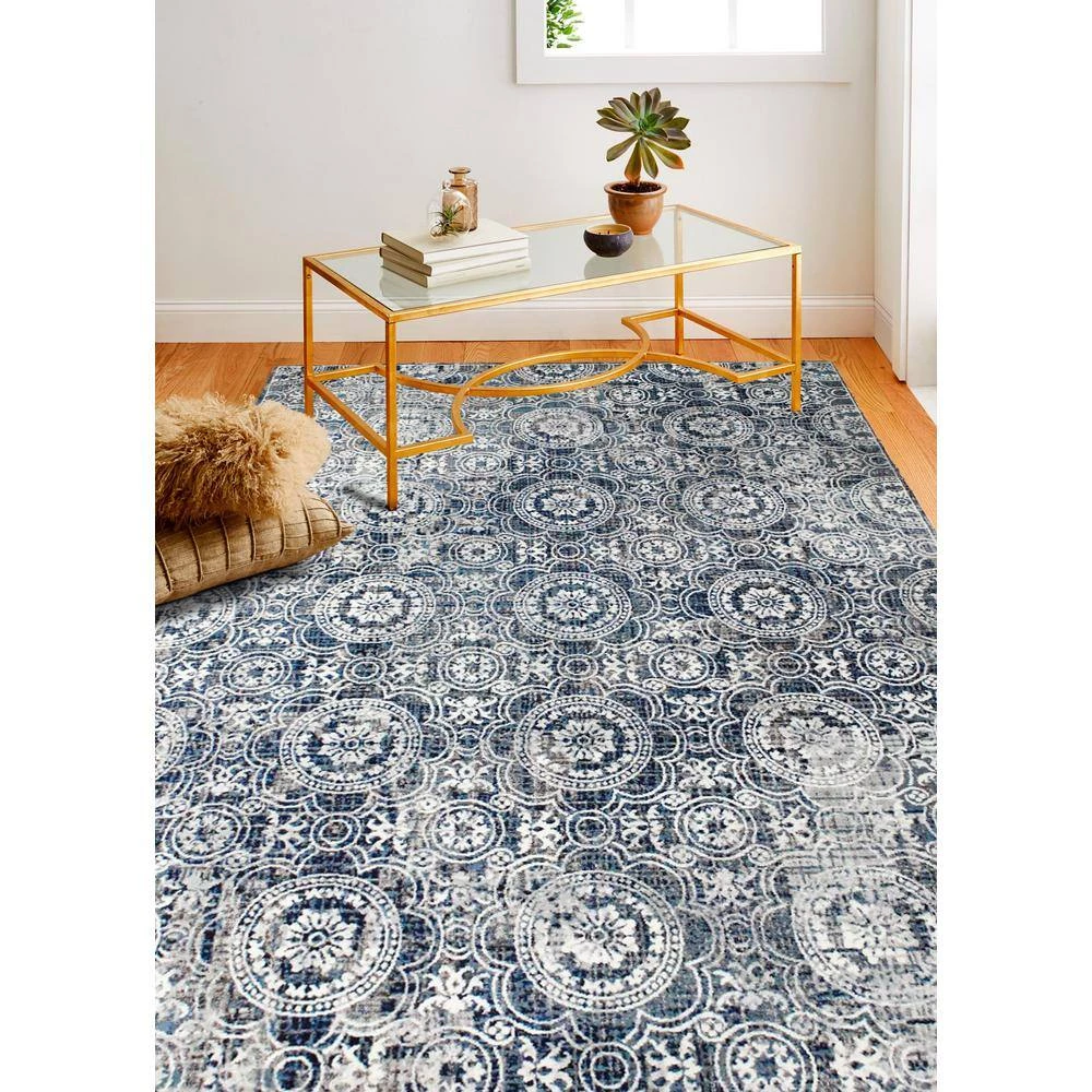 Cambridge Blue 7 ft. x 10 ft. (7'1" x 10') Floral Transitional Area Rug by BASHIAN 6 Cambridge Blue 7 ft. x 10 ft. (7'1" x 10') Floral Transitional Area Rug by BASHIAN - Image 6