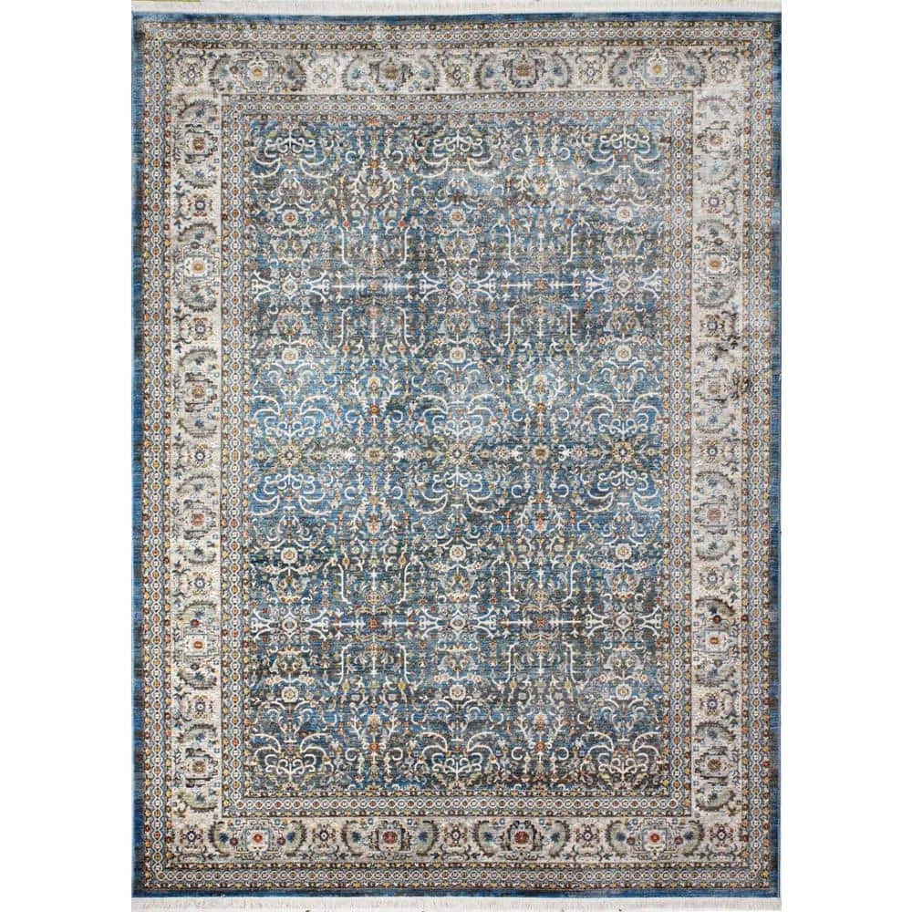 Century Blue 9 ft. x 12 ft. (8'6" x 11'6") Floral Transitional Area Rug by BASHIAN 1 Century Blue 9 ft. x 12 ft. (8'6" x 11'6") Floral Transitional Area Rug by BASHIAN