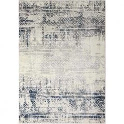 Cambridge Blue/Beige 3 ft. x 8 ft. (2'6" x 8') Geometric Transitional Runner by BASHIAN