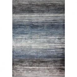 Cambridge Blue/Beige 9 ft. x 12 ft. (8'6" x 11'6") Striped Contemporary Area Rug by BASHIAN