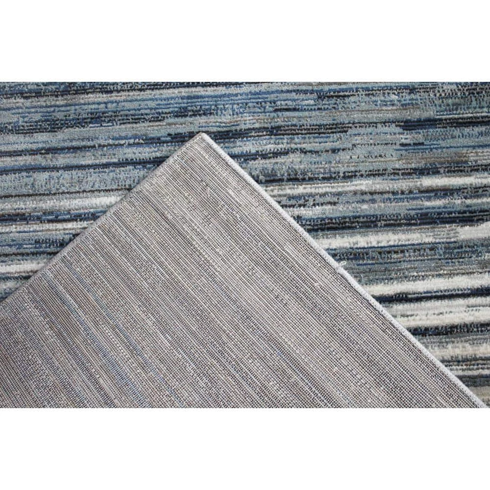 Cambridge Blue/Beige 9 ft. x 12 ft. (8'6" x 11'6") Striped Contemporary Area Rug by BASHIAN 3 Cambridge Blue/Beige 9 ft. x 12 ft. (8'6" x 11'6") Striped Contemporary Area Rug by BASHIAN - Image 3