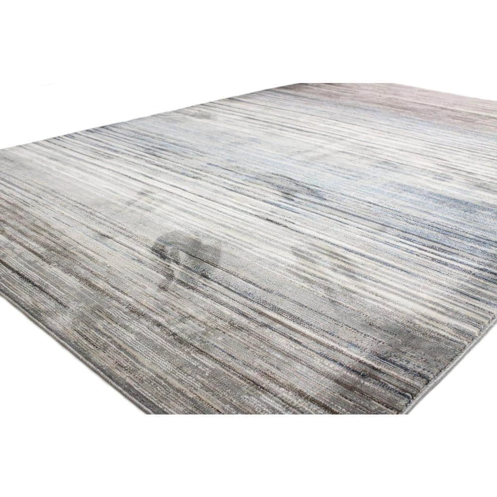 Cambridge Blue/Beige 9 ft. x 12 ft. (8'6" x 11'6") Striped Contemporary Area Rug by BASHIAN 2 Cambridge Blue/Beige 9 ft. x 12 ft. (8'6" x 11'6") Striped Contemporary Area Rug by BASHIAN - Image 2