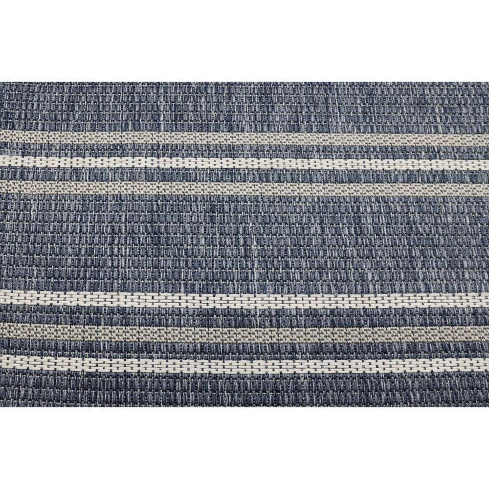 Lanai Blue/Grey 5 ft. x 8 ft. (5 ft. x 7 ft. 6 in.) Geometric Transitional Indoor/Outdoor Area Rug by BASHIAN 4 Lanai Blue/Grey 5 ft. x 8 ft. (5 ft. x 7 ft. 6 in.) Geometric Transitional Indoor/Outdoor Area Rug by BASHIAN - Image 4