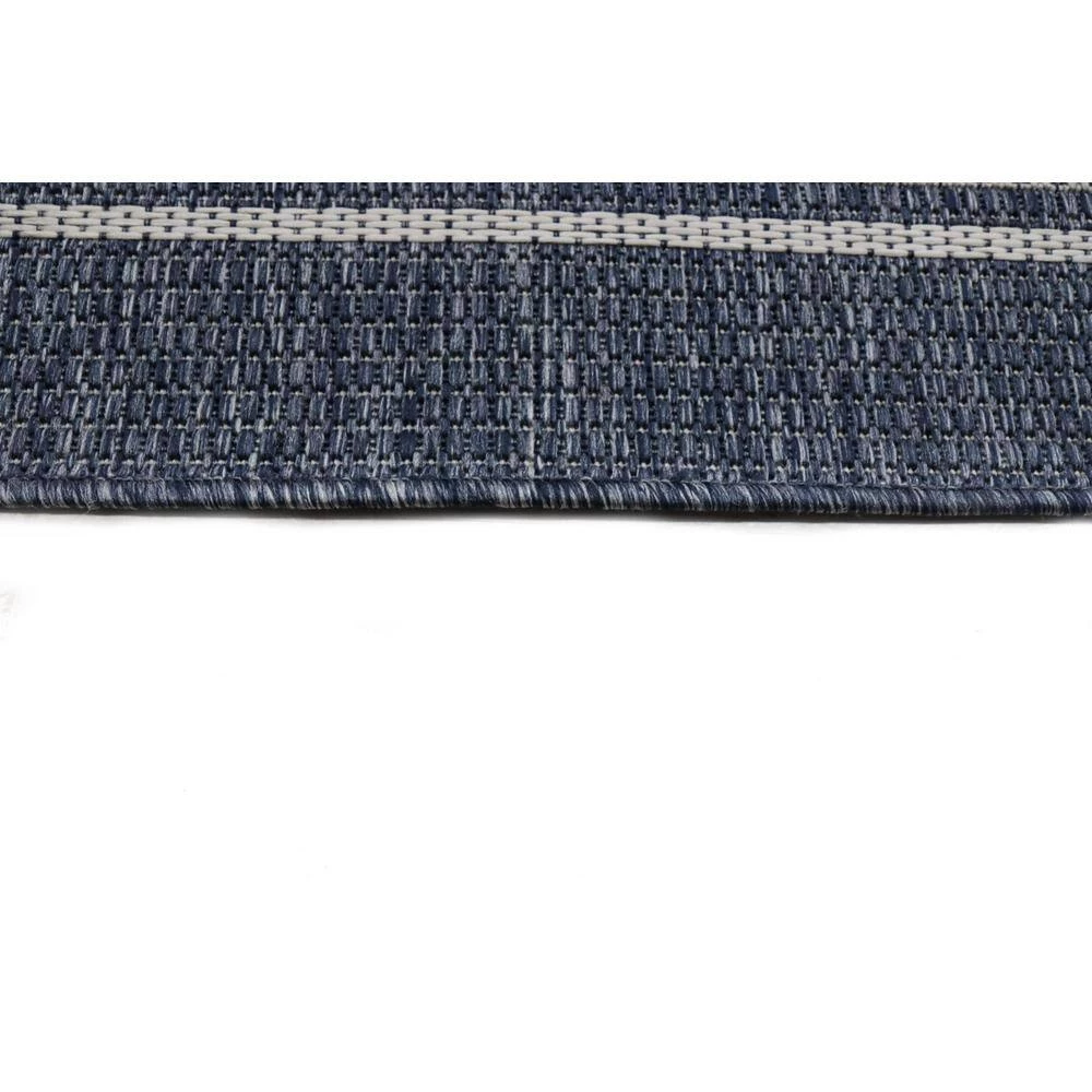 Lanai Blue/Grey 5 ft. x 8 ft. (5 ft. x 7 ft. 6 in.) Geometric Transitional Indoor/Outdoor Area Rug by BASHIAN 5 Lanai Blue/Grey 5 ft. x 8 ft. (5 ft. x 7 ft. 6 in.) Geometric Transitional Indoor/Outdoor Area Rug by BASHIAN - Image 5