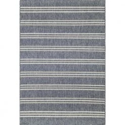 Lanai Blue/Grey 5 ft. x 8 ft. (5 ft. x 7 ft. 6 in.) Geometric Transitional Indoor/Outdoor Area Rug by BASHIAN