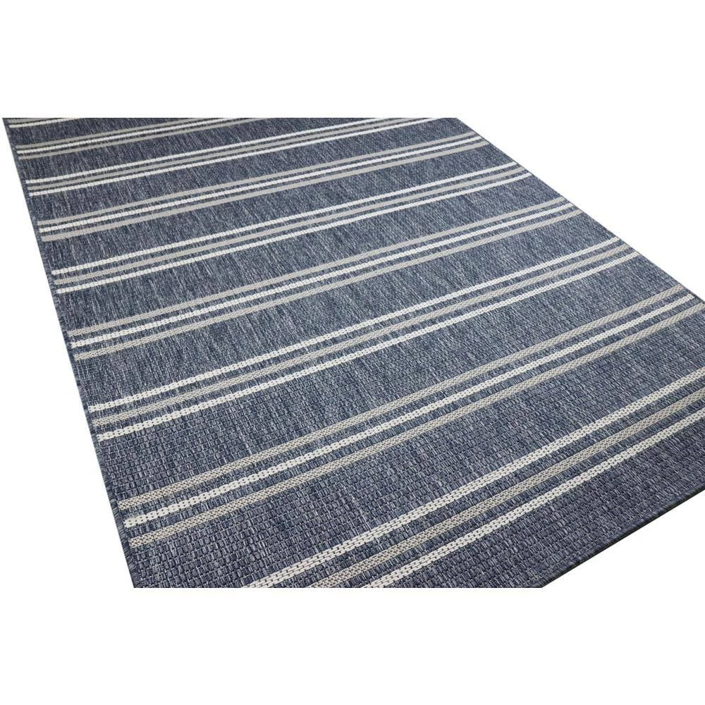 Lanai Blue/Grey 5 ft. x 8 ft. (5 ft. x 7 ft. 6 in.) Geometric Transitional Indoor/Outdoor Area Rug by BASHIAN 2 Lanai Blue/Grey 5 ft. x 8 ft. (5 ft. x 7 ft. 6 in.) Geometric Transitional Indoor/Outdoor Area Rug by BASHIAN - Image 2