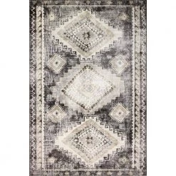 Sierra Charcoal 5 ft. x 8 ft. (5'1" x 7'6") Geometric Transitional Area Rug by BASHIAN
