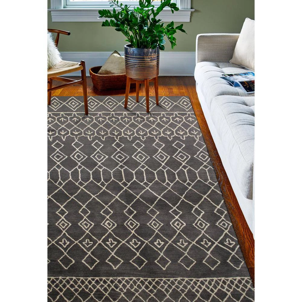 Chelsea Charcoal 10 ft. x 14 ft. (9'6" x 13'6") Moroccan Contemporary Area Rug by BASHIAN 2 Chelsea Charcoal 10 ft. x 14 ft. (9'6" x 13'6") Moroccan Contemporary Area Rug by BASHIAN - Image 2