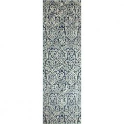 Everek Dk. Blue 3 ft. x 8 ft. (2'6" x 8') Floral Transitional Runner by BASHIAN