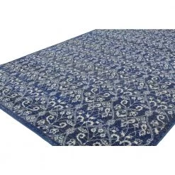 Everek Dk. Blue 8 ft. x 10 ft. (7'6" x 9'6") Floral Transitional Area Rug by BASHIAN -BASHIAN Shop dk blue bashian area rugs 649652246833 31 1000