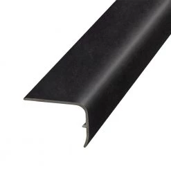 Ebony 1.32 in. T x 1.88 in. W x 78.7 in. L Vinyl Stair Nose Molding by PERFORMANCE ACCESSORIES