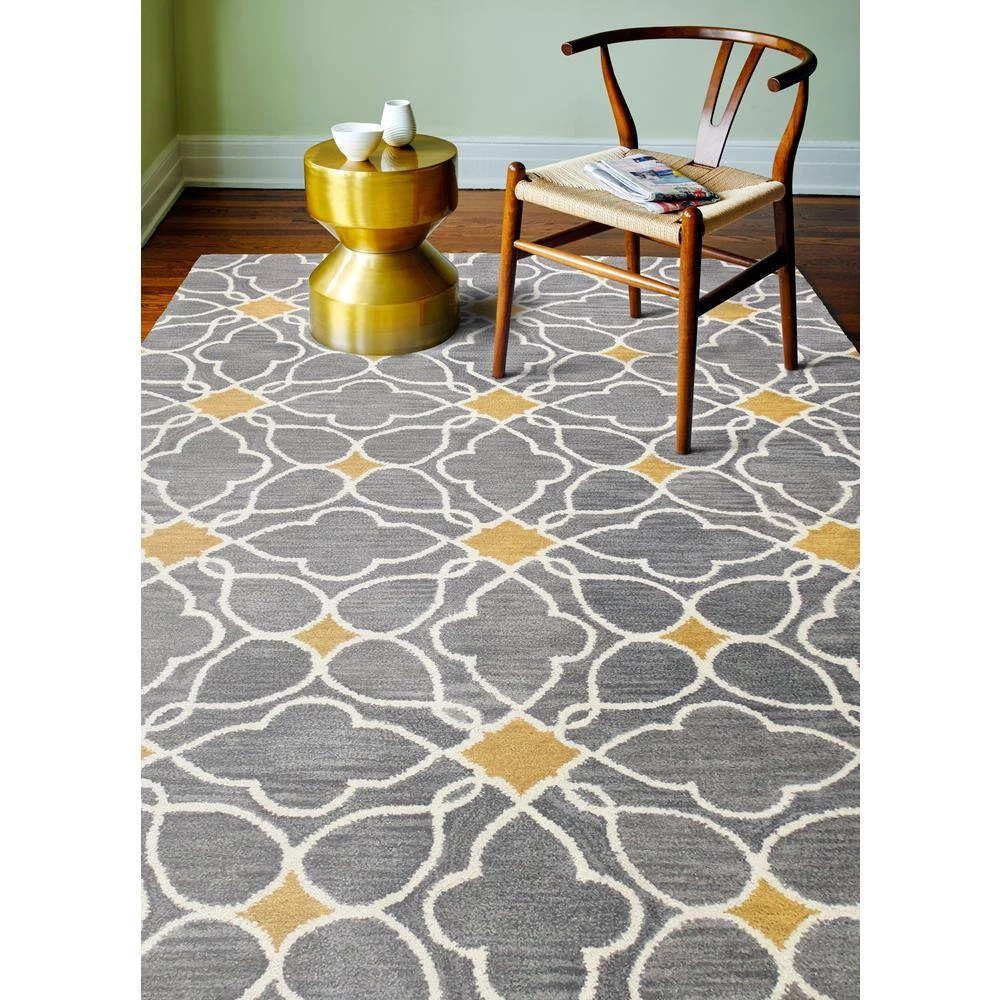 Chelsea Grey 5 ft. x 8 ft. (5' x 7'6") Moroccan Contemporary Area Rug by BASHIAN 2 Chelsea Grey 5 ft. x 8 ft. (5' x 7'6") Moroccan Contemporary Area Rug by BASHIAN - Image 2