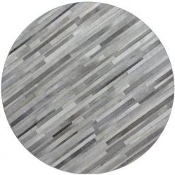Santa Fe Grey 8 ft. x 8 ft. Striped Contemporary Area Rug by BASHIAN