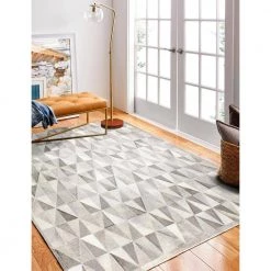 Santa Fe Grey 5 ft. x 8 ft. Geometric Contemporary Area Rug by BASHIAN -BASHIAN Shop grey bashian area rugs 649652238166 31 1000