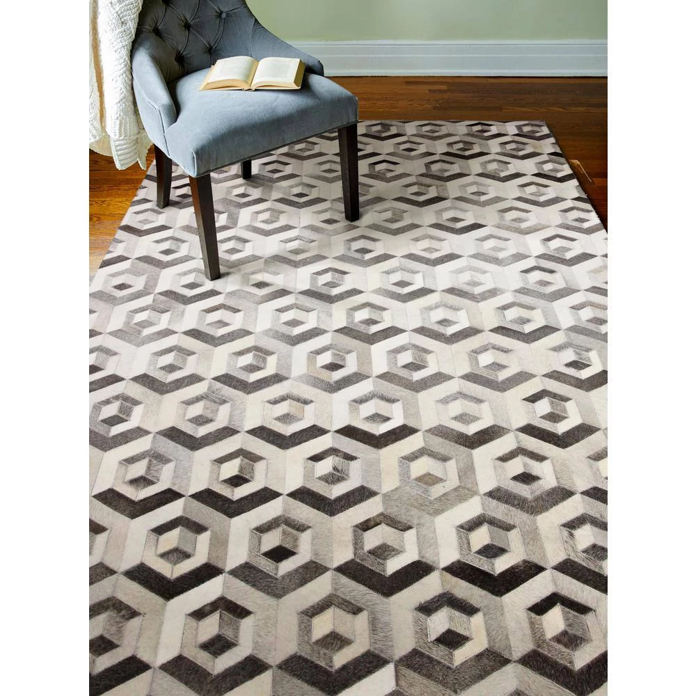 Santa Fe Grey 9 ft. x 12 ft. Geometric Contemporary Area Rug by BASHIAN 6 Santa Fe Grey 9 ft. x 12 ft. Geometric Contemporary Area Rug by BASHIAN - Image 6