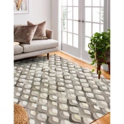 Santa Fe Grey 9 ft. x 12 ft. Geometric Contemporary Area Rug by BASHIAN -BASHIAN Shop grey bashian area rugs 649652249698 31 1000