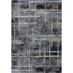 Everek Grey 5 ft. x 8 ft. (5' x 7'6") Abstract Transitional Area Rug by BASHIAN