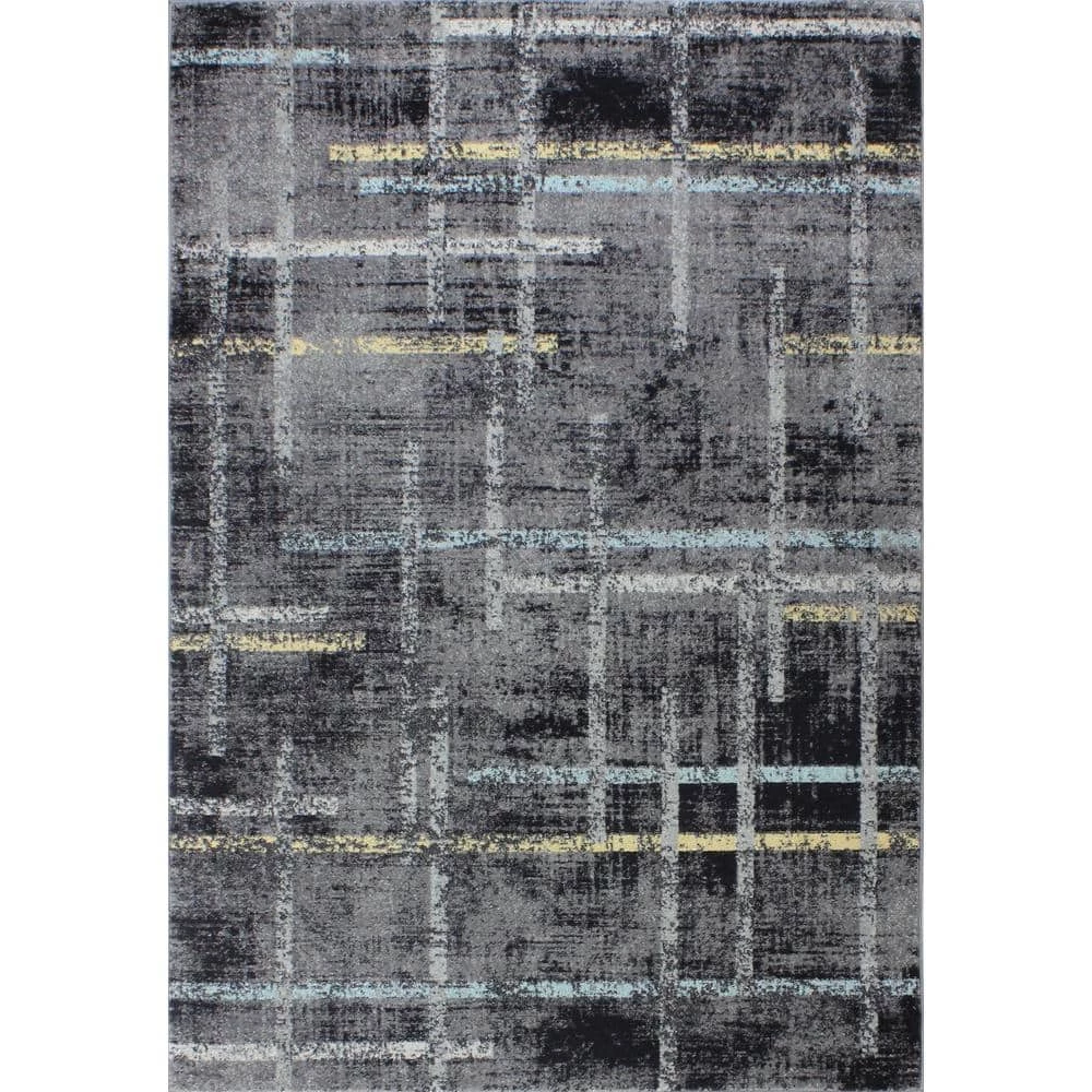 Everek Grey 5 ft. x 8 ft. (5' x 7'6") Abstract Transitional Area Rug by BASHIAN 1 Everek Grey 5 ft. x 8 ft. (5' x 7'6") Abstract Transitional Area Rug by BASHIAN