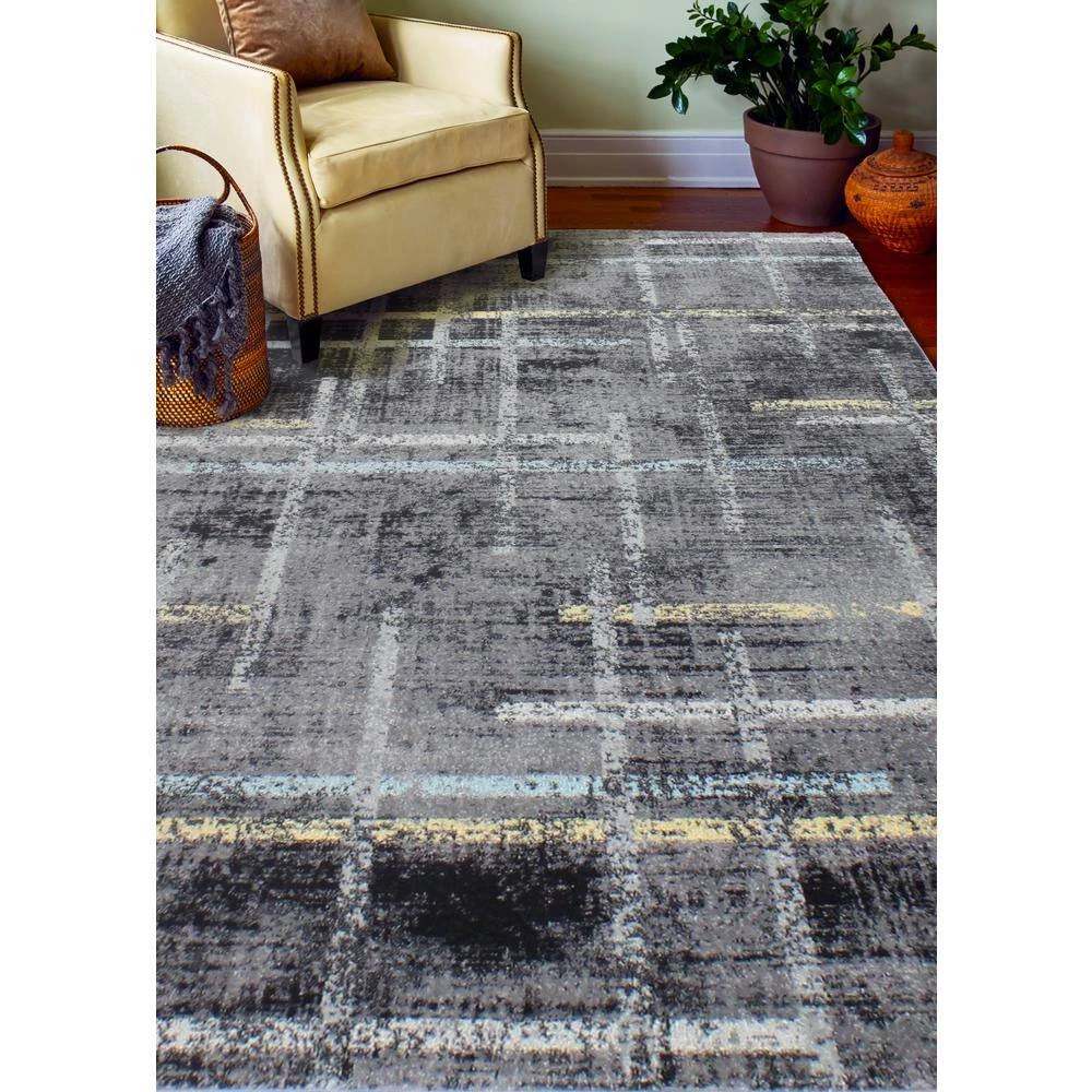 Everek Grey 5 ft. x 8 ft. (5' x 7'6") Abstract Transitional Area Rug by BASHIAN 2 Everek Grey 5 ft. x 8 ft. (5' x 7'6") Abstract Transitional Area Rug by BASHIAN - Image 2