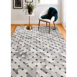 Santa Fe Grey 9 ft. x 12 ft. Geometric Contemporary Area Rug by BASHIAN -BASHIAN Shop grey bashian area rugs 649652279077 31 1000