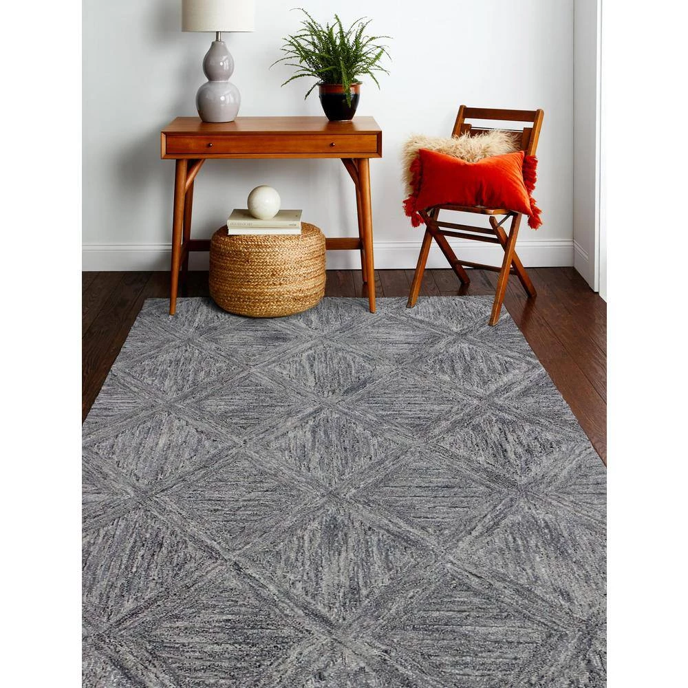 Verona Grey 3 ft. x 8 ft. Geometric Transitional Runner Rug by BASHIAN 6 Verona Grey 3 ft. x 8 ft. Geometric Transitional Runner Rug by BASHIAN - Image 6