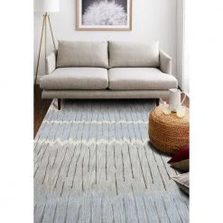 Greenwich Grey/Blue 9 ft. x 12 ft. (8 ft. 6 in. x 11 ft. 6 in.) Striped Contemporary Area Rug by BASHIAN -BASHIAN Shop grey blue bashian area rugs 649652269320 31 1000