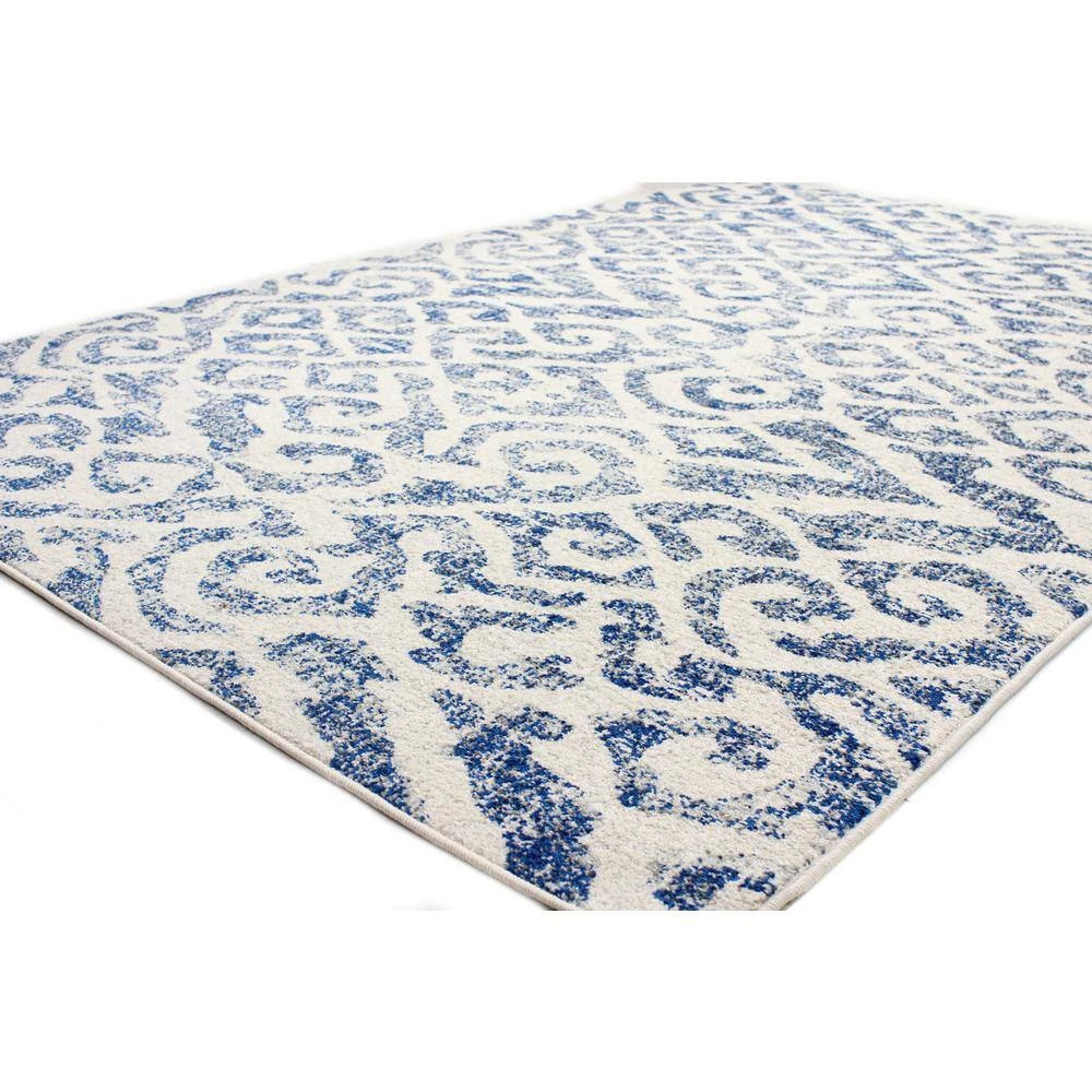Everek Grey/Blue 8 ft. x 10 ft. (7'6" x 9'6") Abstract Transitional Area Rug by BASHIAN 4 Everek Grey/Blue 8 ft. x 10 ft. (7'6" x 9'6") Abstract Transitional Area Rug by BASHIAN - Image 4