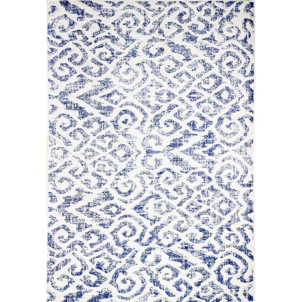 Everek Grey/Blue 8 ft. x 10 ft. (7'6" x 9'6") Abstract Transitional Area Rug by BASHIAN 1 Everek Grey/Blue 8 ft. x 10 ft. (7'6" x 9'6") Abstract Transitional Area Rug by BASHIAN