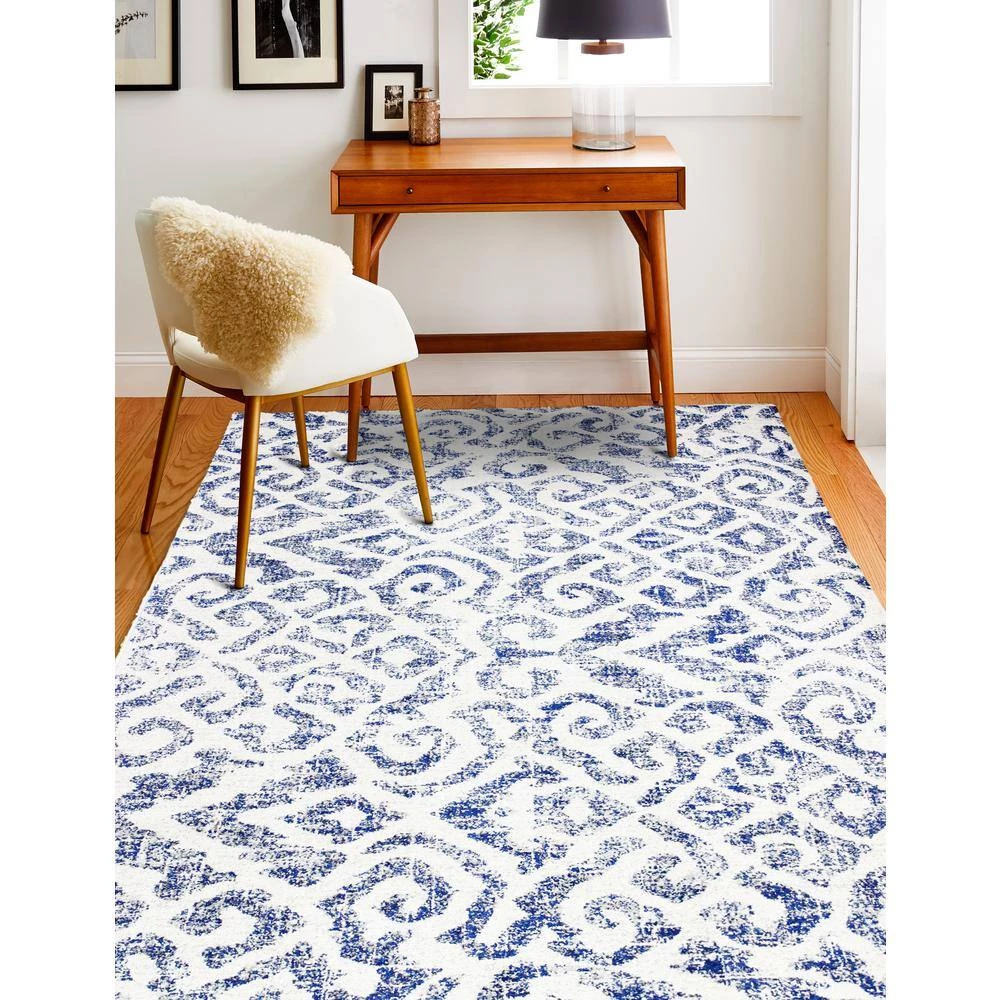 Everek Grey/Blue 8 ft. x 10 ft. (7'6" x 9'6") Abstract Transitional Area Rug by BASHIAN 2 Everek Grey/Blue 8 ft. x 10 ft. (7'6" x 9'6") Abstract Transitional Area Rug by BASHIAN - Image 2