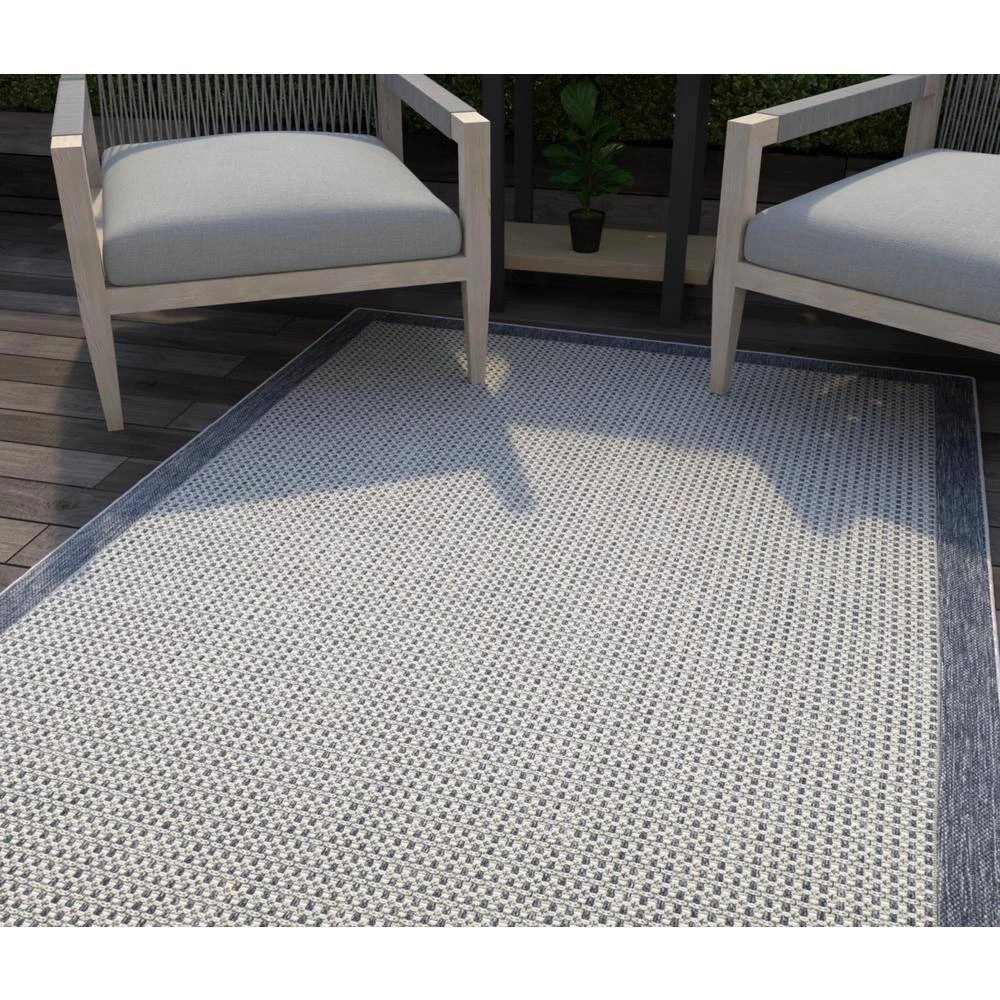 Lanai Grey/Blue 8 ft. x 10 ft. (7 ft. 10 in. x 10 ft.) Geometric Transitional Indoor/Outdoor Area Rug by BASHIAN 6 Lanai Grey/Blue 8 ft. x 10 ft. (7 ft. 10 in. x 10 ft.) Geometric Transitional Indoor/Outdoor Area Rug by BASHIAN - Image 6