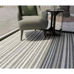 Lanai Grey/Blue 9 ft. x 12 ft. (8 ft. 6 in. x 11 ft. 6 in.) Geometric Transitional Indoor/Outdoor Area Rug by BASHIAN -BASHIAN Shop grey blue bashian area rugs 649652311012 31 1000
