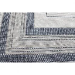 Lanai Grey/Blue 9 ft. x 12 ft. (8 ft. 6 in. x 11 ft. 6 in.) Geometric Transitional Indoor/Outdoor Area Rug by BASHIAN -BASHIAN Shop grey blue bashian area rugs 649652311029 1f 1000