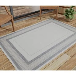 Lanai Grey/Blue 9 ft. x 12 ft. (8 ft. 6 in. x 11 ft. 6 in.) Geometric Transitional Indoor/Outdoor Area Rug by BASHIAN -BASHIAN Shop grey blue bashian area rugs 649652311029 31 1000