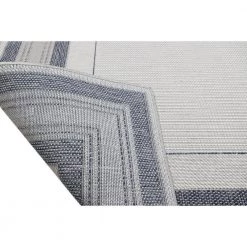 Lanai Grey/Blue 9 ft. x 12 ft. (8 ft. 6 in. x 11 ft. 6 in.) Geometric Transitional Indoor/Outdoor Area Rug by BASHIAN -BASHIAN Shop grey blue bashian area rugs 649652311029 4f 1000