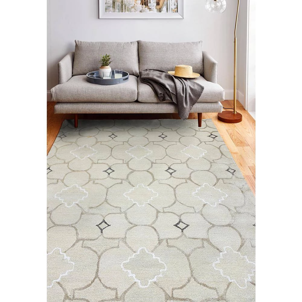 Greenwich Ivory 4 ft. x 6 ft. (3'9" x 5'9") Geometric Contemporary Accent Rug by BASHIAN 3 Greenwich Ivory 4 ft. x 6 ft. (3'9" x 5'9") Geometric Contemporary Accent Rug by BASHIAN - Image 3