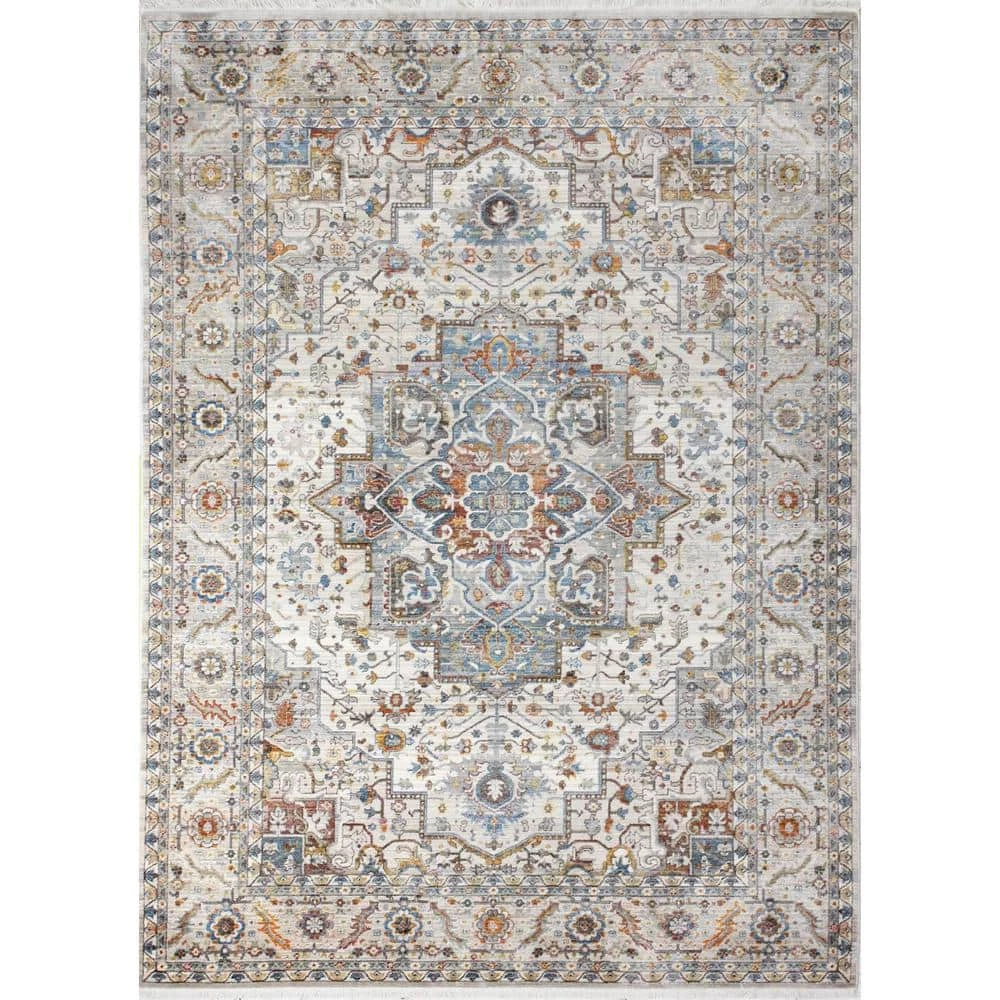 Century Ivory 4 ft. x 6 ft. (3'6" x 5'6") Geometric Transitional Accent Rug by BASHIAN 1 Century Ivory 4 ft. x 6 ft. (3'6" x 5'6") Geometric Transitional Accent Rug by BASHIAN
